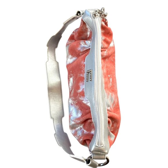 New Cromia Designer Leather Silver Peach Shoulder Handbag Purse- Made in Italy - Picture 13 of 16